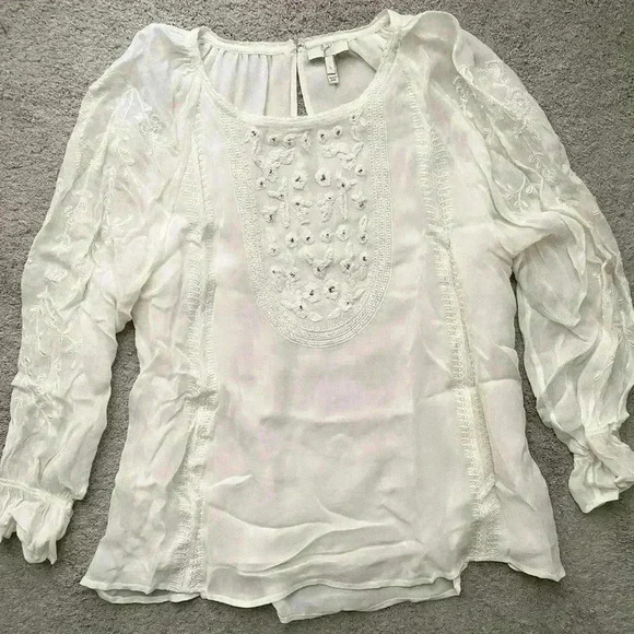 Joie Metta Embroidered Blouse Size Small - Picture 4 of 9